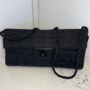 CHANEL Black  East West Canvas   Bag
